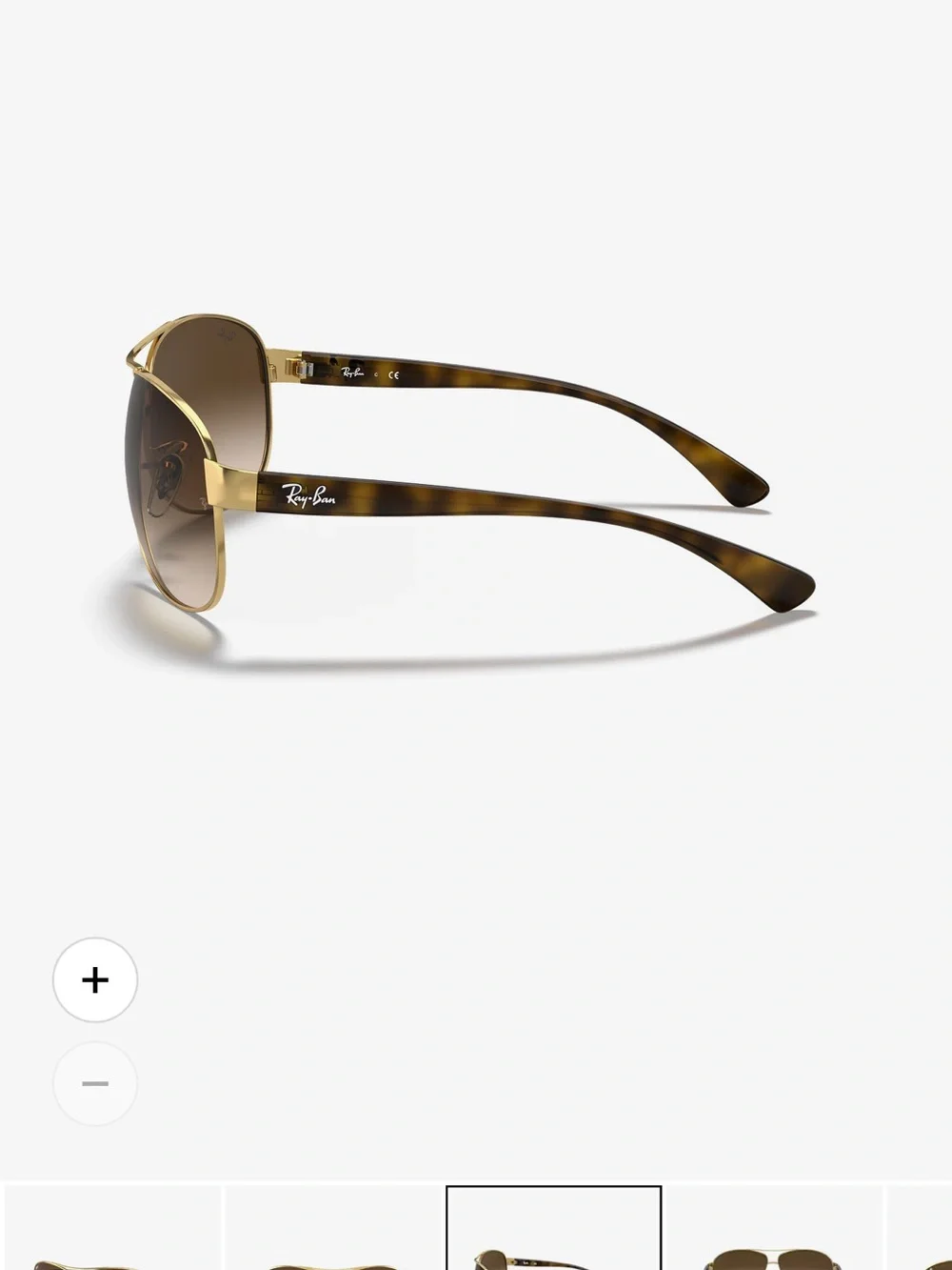 Ray-Ban Gold Frame Brown Gradient Aviator Sunglasses